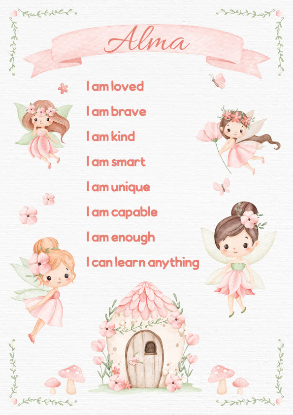 Affiche Affirmations Positives Personnalisée – Mes Petites Fées
